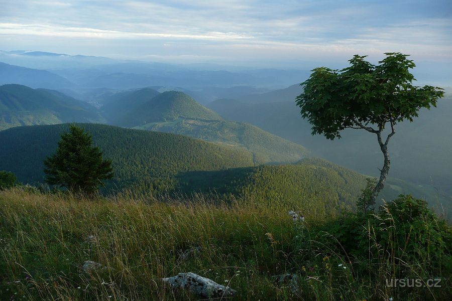 P1010821.JPG - ...a směrem na jih k Banské Bystrici vidíme Veporské vrchy.
